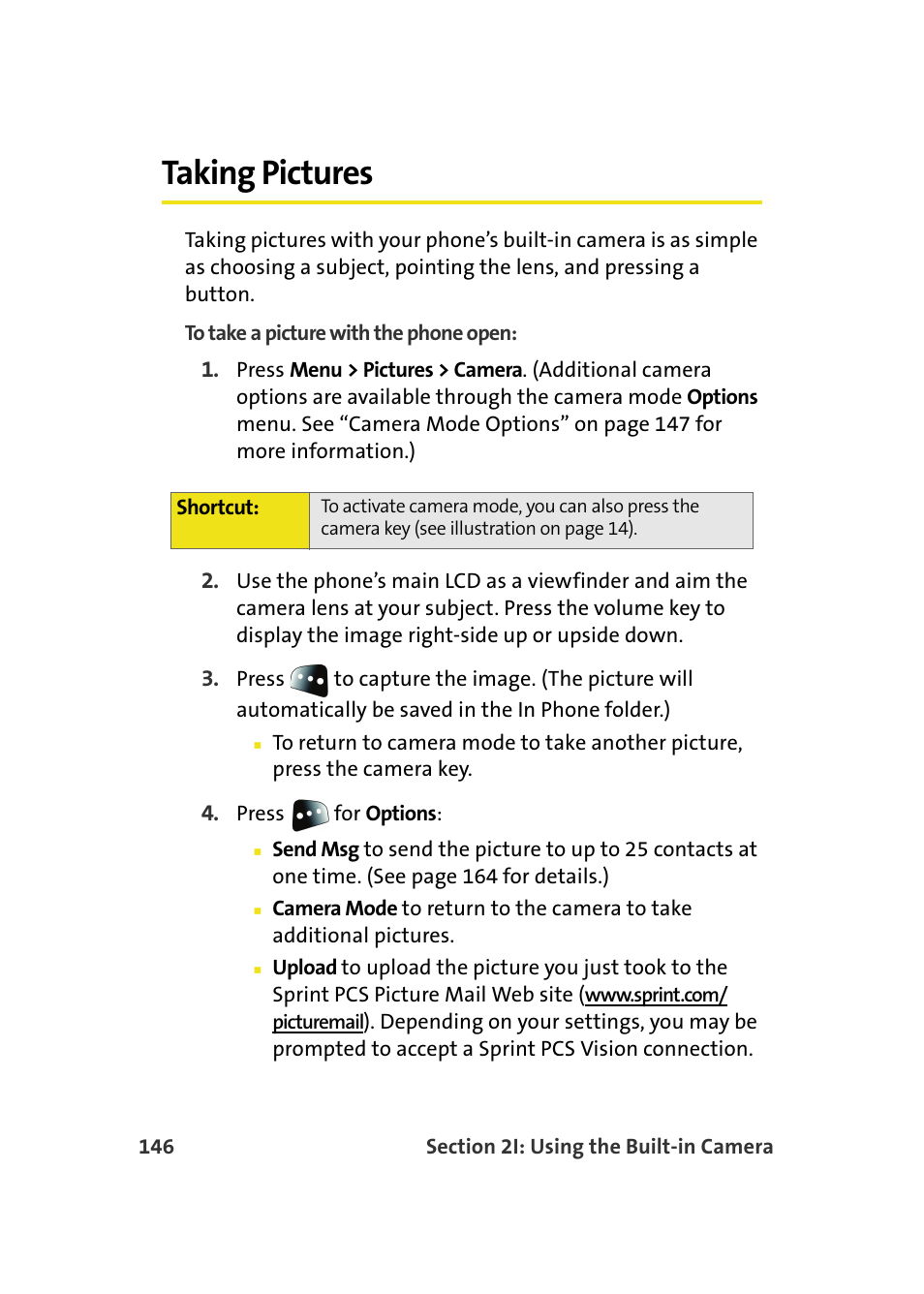Taking pictures | Samsung SPH-M610DAASPR User Manual | Page 172 / 272