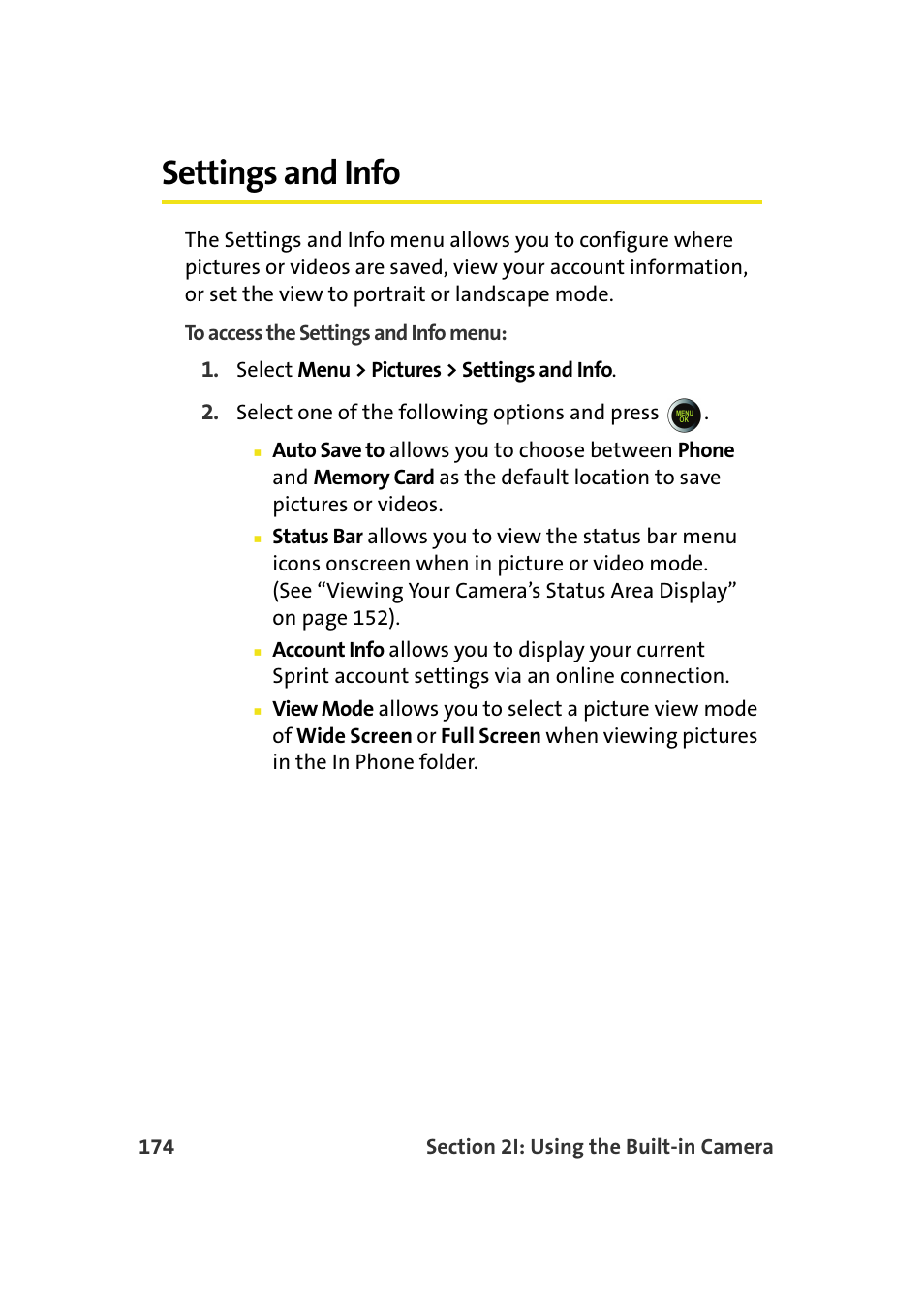 Settings and info | Samsung SPH-M610DAASPR User Manual | Page 200 / 272