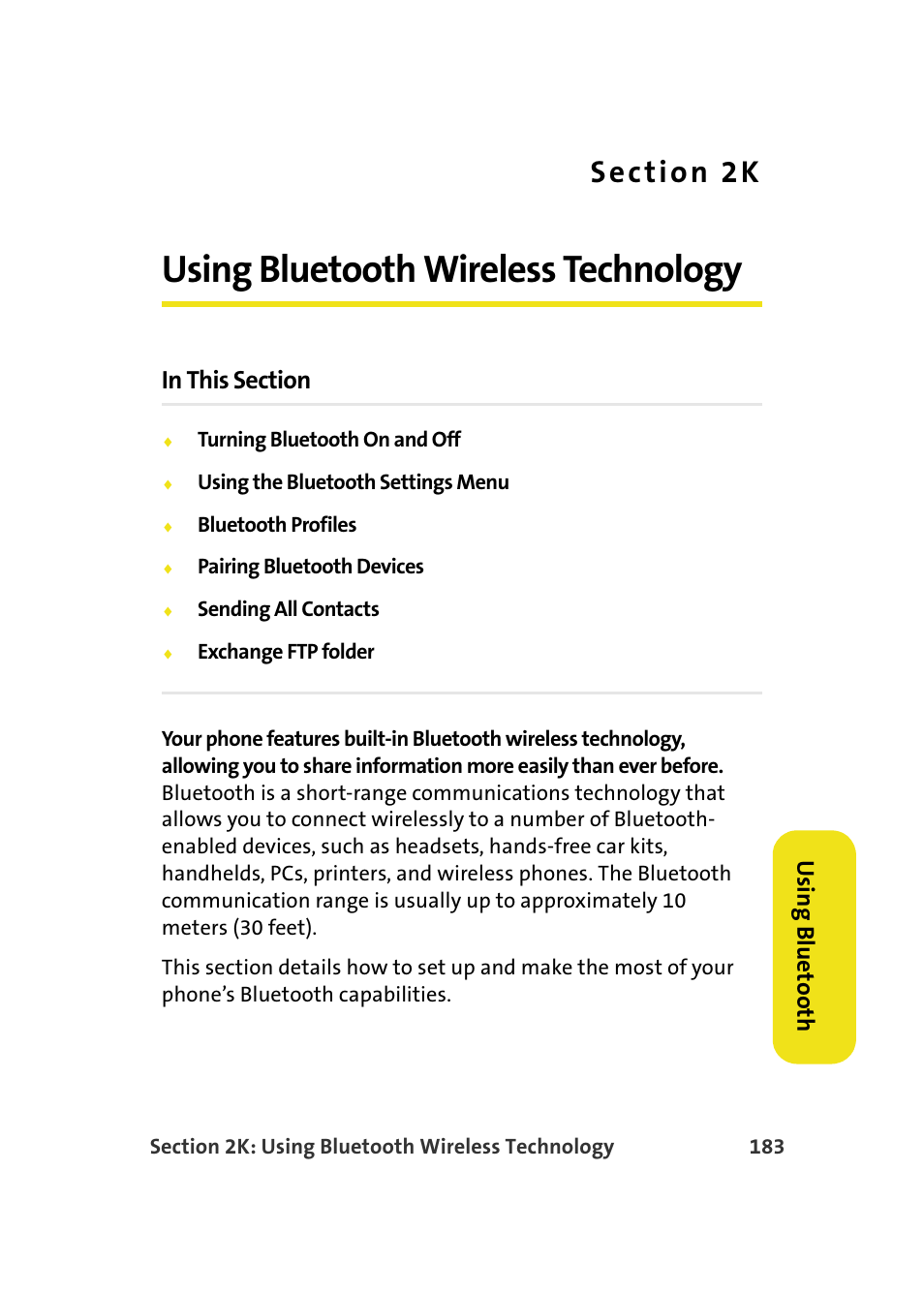 Using bluetooth wireless technology, 2k. using bluetooth wireless technology, Usin g b lue to ot h | Samsung SPH-M610DAASPR User Manual | Page 209 / 272