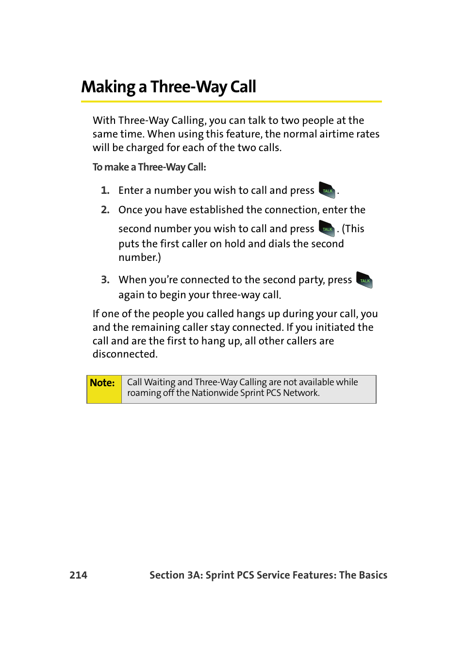 Making a three-way call | Samsung SPH-M610DAASPR User Manual | Page 240 / 272
