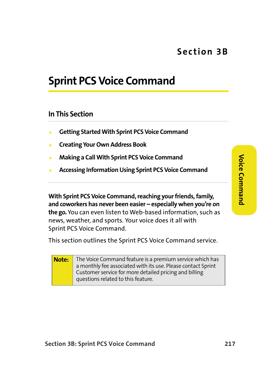 Sprint pcs voice command, 3b. sprint pcs voice command | Samsung SPH-M610DAASPR User Manual | Page 243 / 272