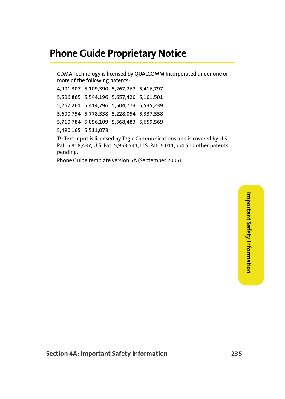 Phone guide proprietary notice | Samsung SPH-M610DAASPR User Manual | Page 261 / 272