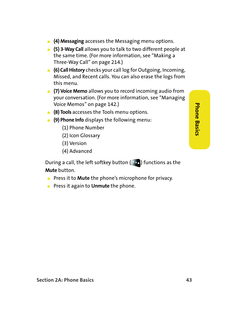 Phone basics | Samsung SPH-M610DAASPR User Manual | Page 69 / 272