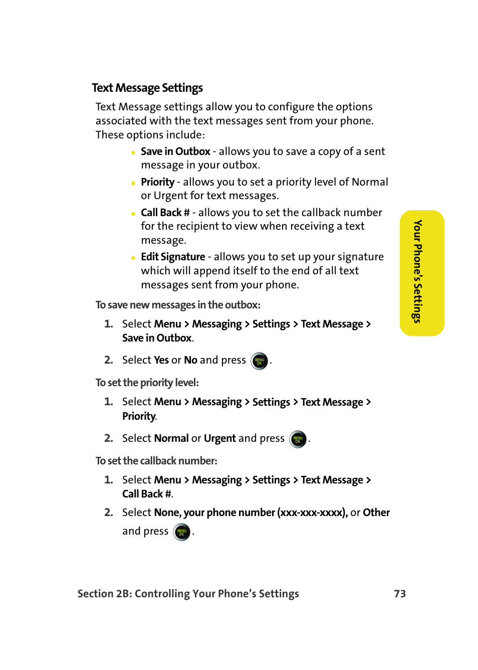 Text message settings | Samsung SPH-M610DAASPR User Manual | Page 99 / 272
