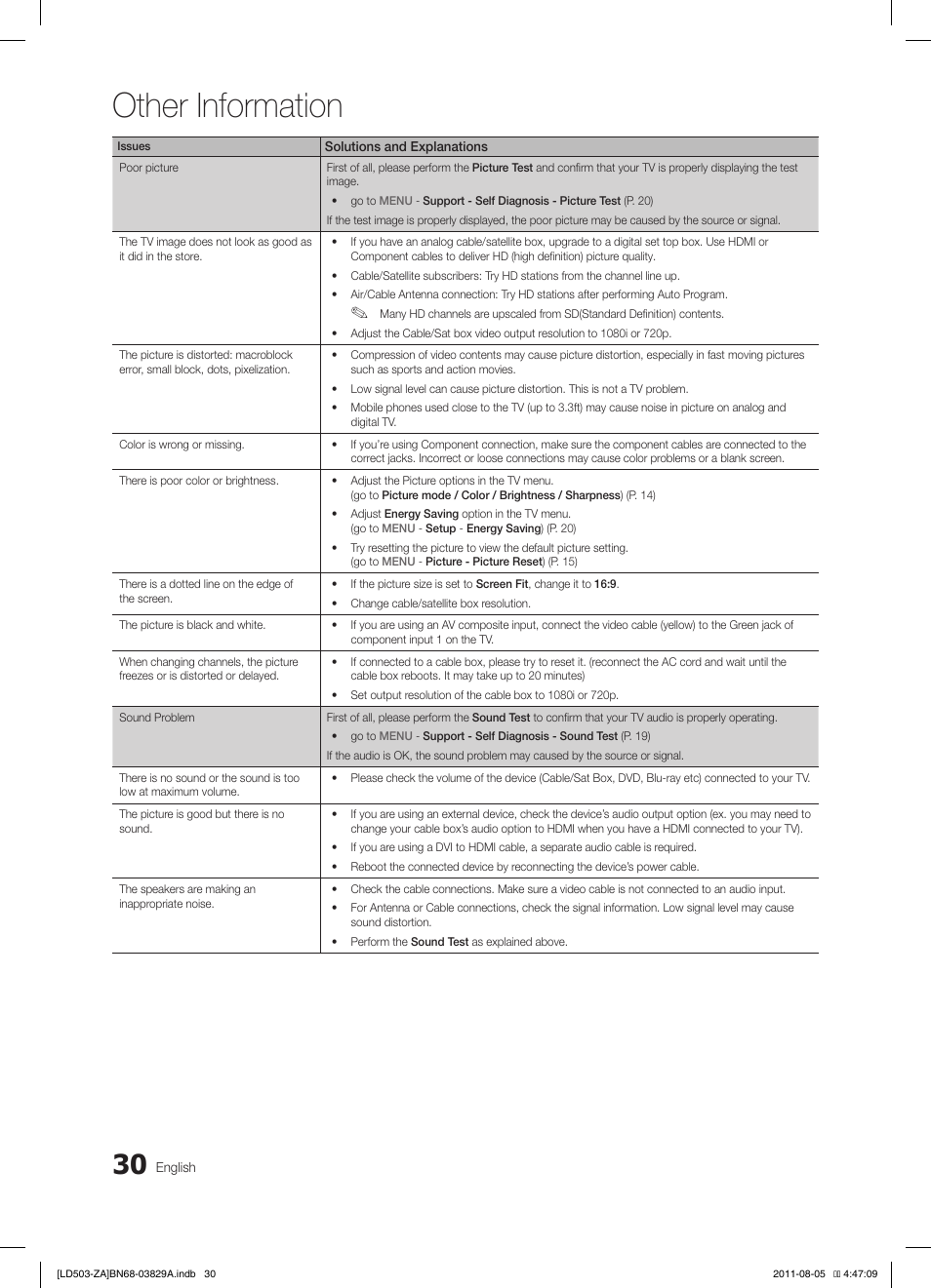 Other information | Samsung LN46D503F6FXZA User Manual | Page 30 / 35