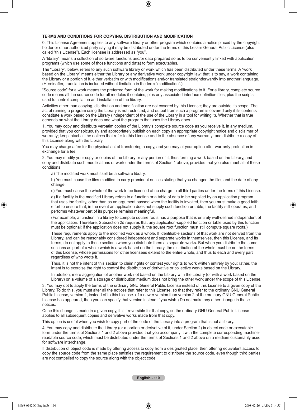 Samsung LN46A650A1FXZA User Manual | Page 112 / 222