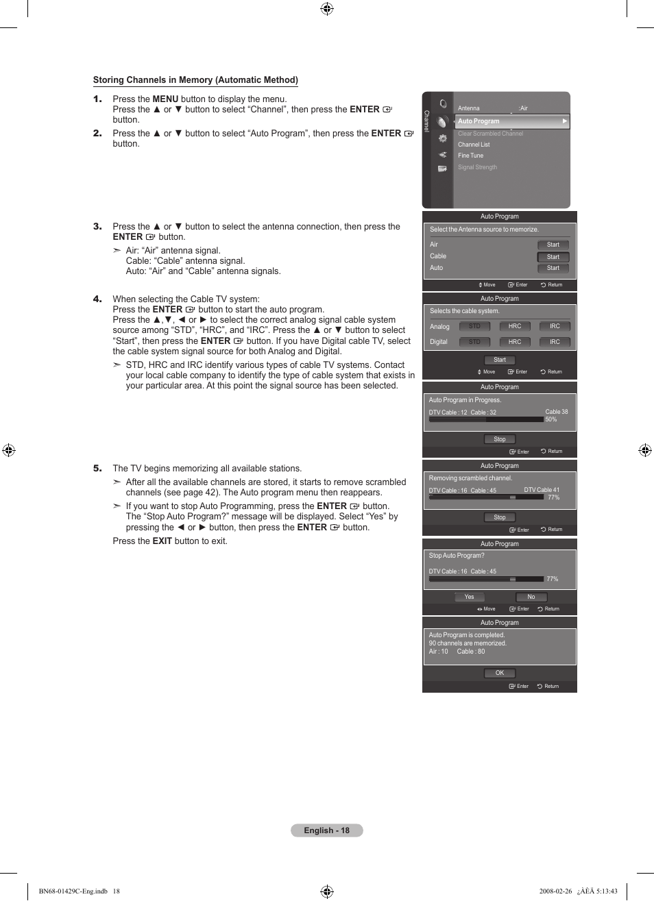Samsung LN46A650A1FXZA User Manual | Page 20 / 222