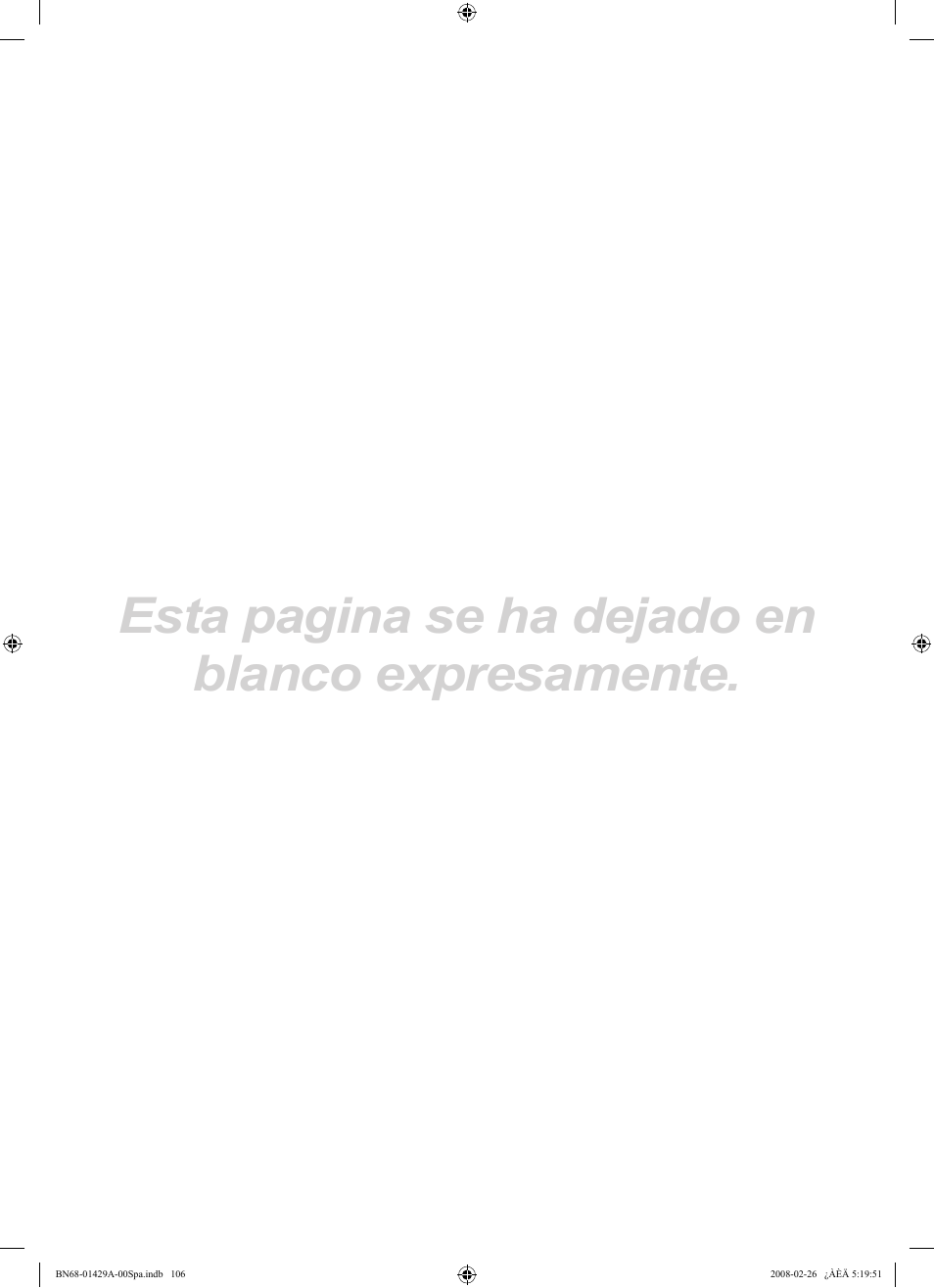 Esta pagina se ha dejado en blanco expresamente | Samsung LN46A650A1FXZA User Manual | Page 222 / 222
