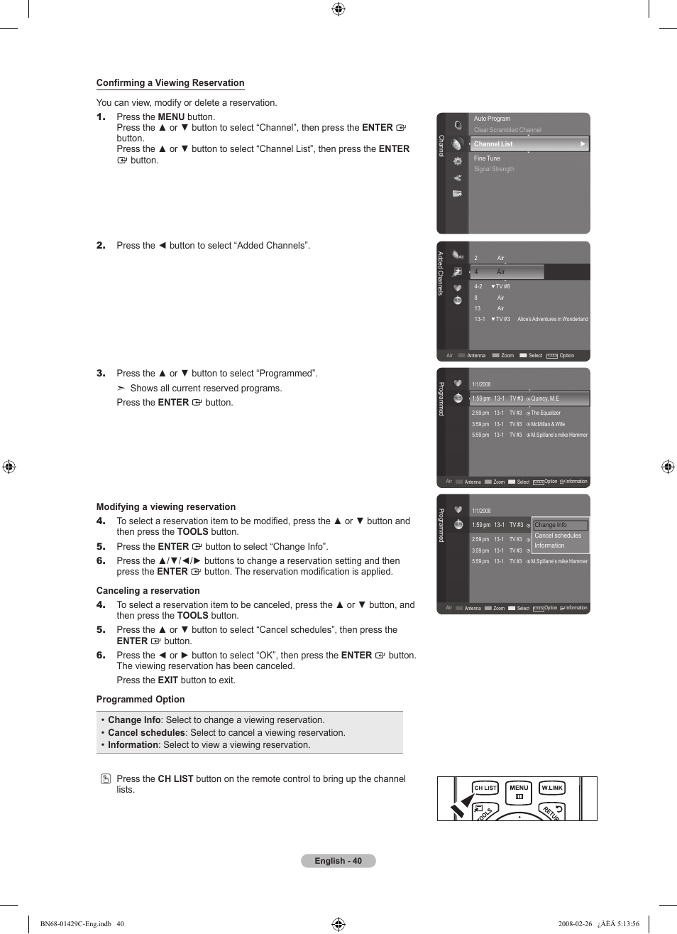 Samsung LN46A650A1FXZA User Manual | Page 42 / 222