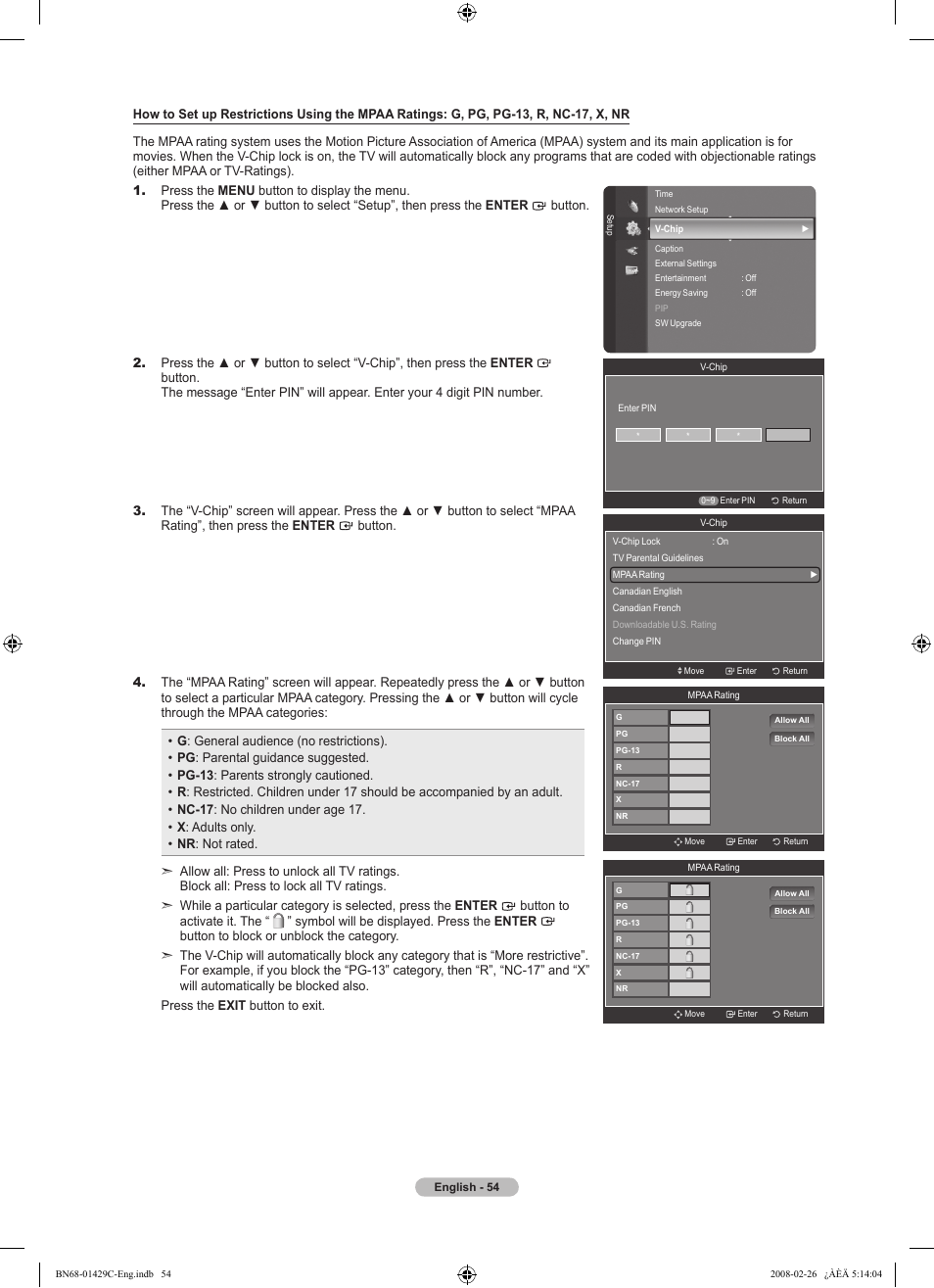 Samsung LN46A650A1FXZA User Manual | Page 56 / 222
