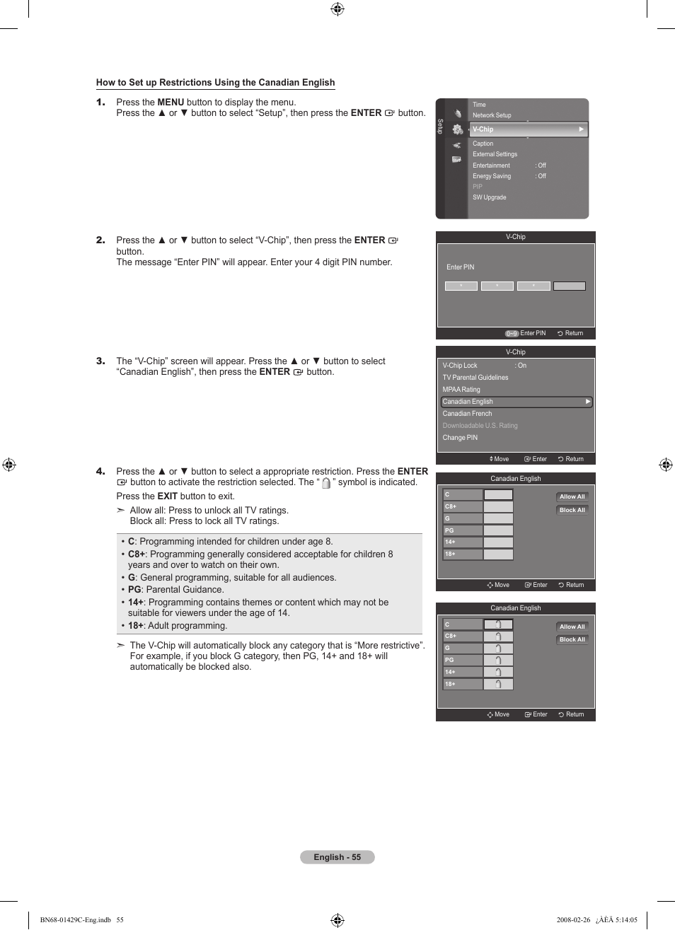 Samsung LN46A650A1FXZA User Manual | Page 57 / 222