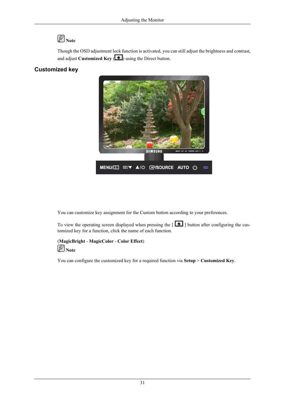 Customized key | Samsung LS19MYTRBQ-XAA User Manual | Page 32 / 67