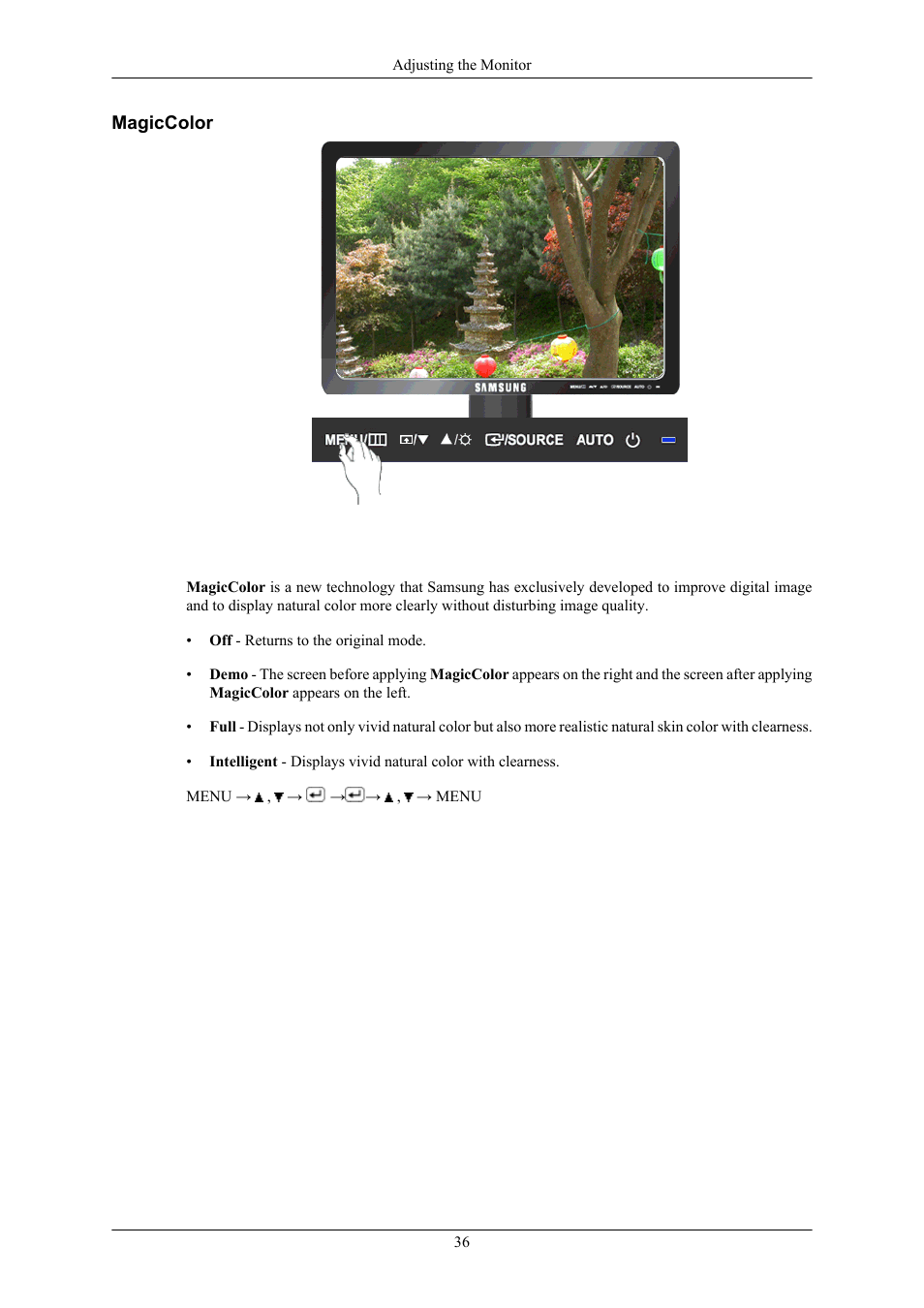 Magiccolor | Samsung LS19MYTRBQ-XAA User Manual | Page 37 / 67
