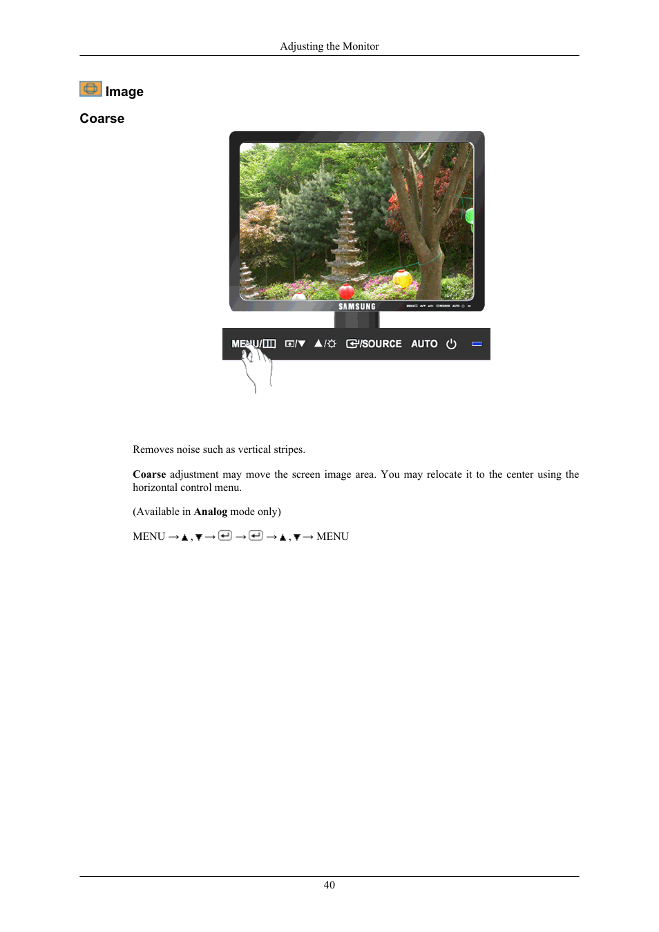 Image, Coarse | Samsung LS19MYTRBQ-XAA User Manual | Page 41 / 67