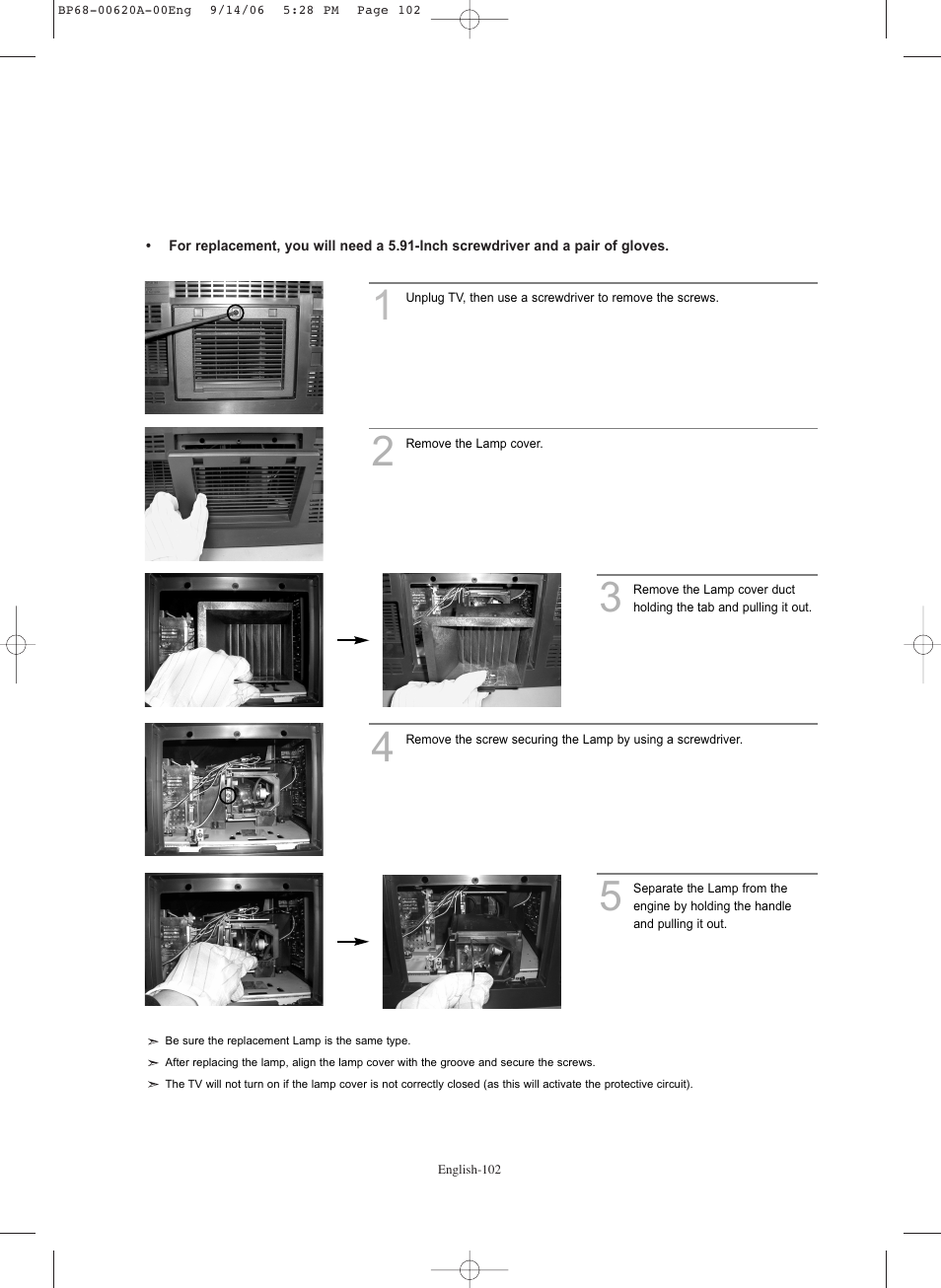 Samsung HLS5686CX-XAA User Manual | Page 102 / 107