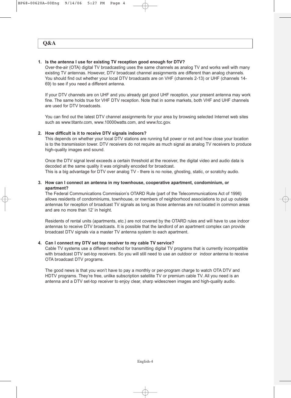 Samsung HLS5686CX-XAA User Manual | Page 4 / 107