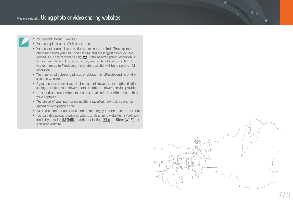Using photo or video sharing websites | Samsung EV-NX210ZBSBUS User Manual | Page 111 / 183