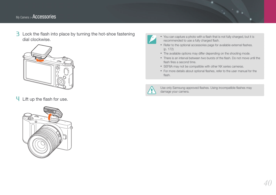 Accessories | Samsung EV-NX210ZBSBUS User Manual | Page 41 / 183