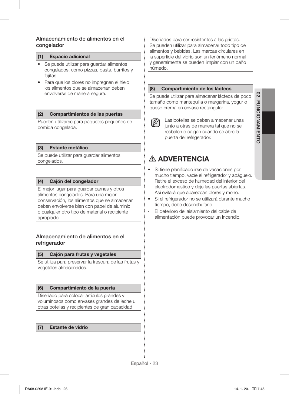 Advertencia | Samsung RS25H5000WW-AA User Manual | Page 55 / 96