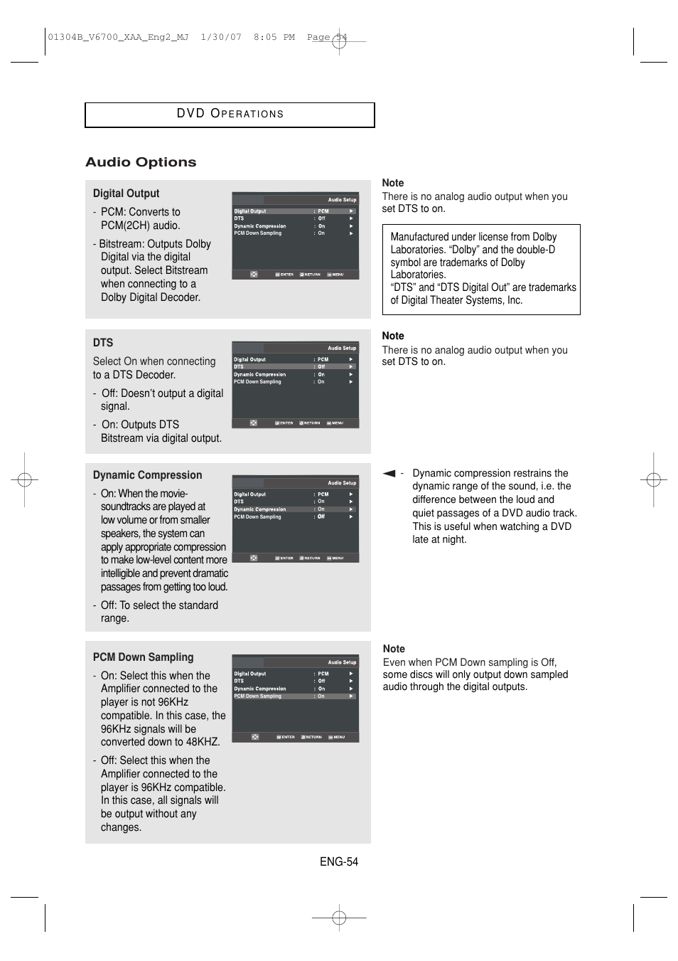 Samsung DVD-V6700-XAA User Manual | Page 54 / 84