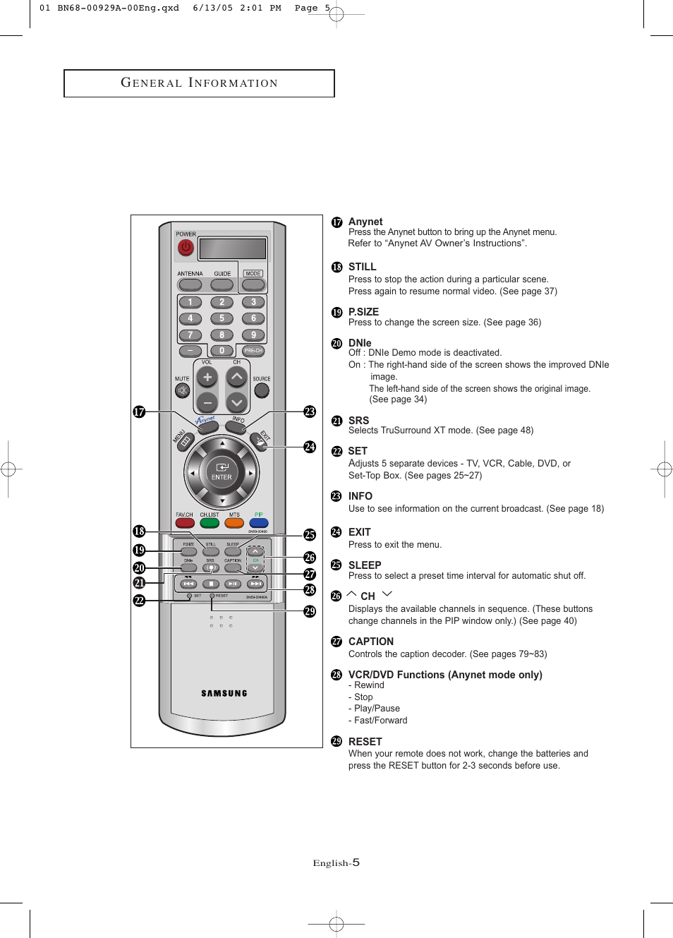 Samsung LNR377DX-XAA User Manual | Page 11 / 114