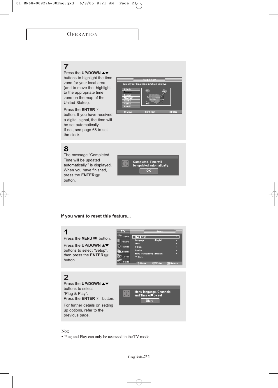 If you want to reset this feature | Samsung LNR377DX-XAA User Manual | Page 27 / 114