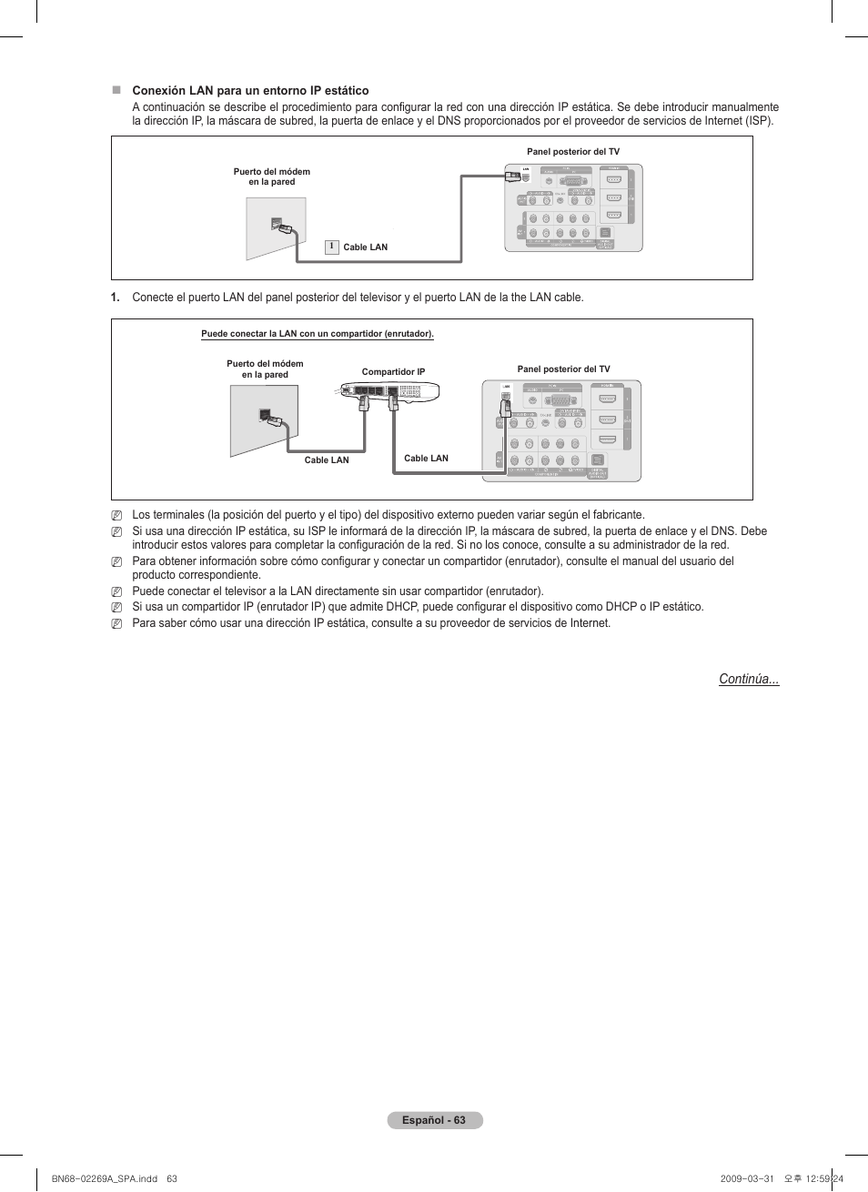 Continúa | Samsung PN58B650S1FXZA User Manual | Page 159 / 184