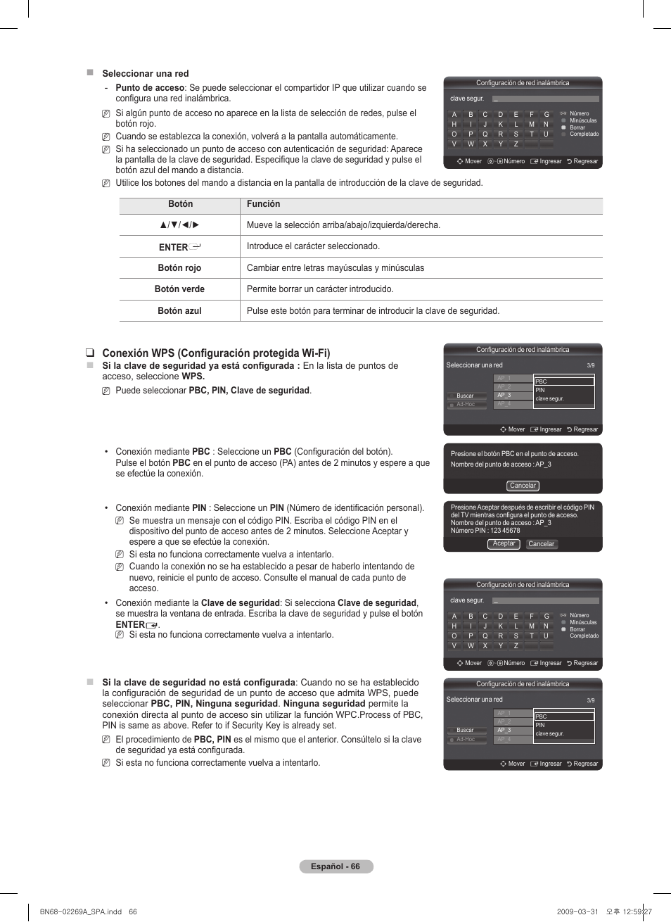Conexión wps (configuración protegida wi-fi) | Samsung PN58B650S1FXZA User Manual | Page 162 / 184