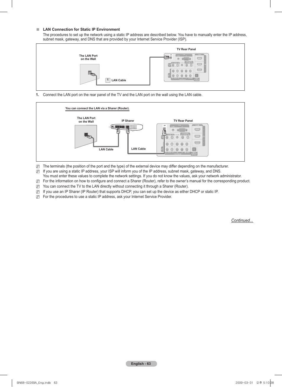 Continued | Samsung PN58B650S1FXZA User Manual | Page 63 / 184