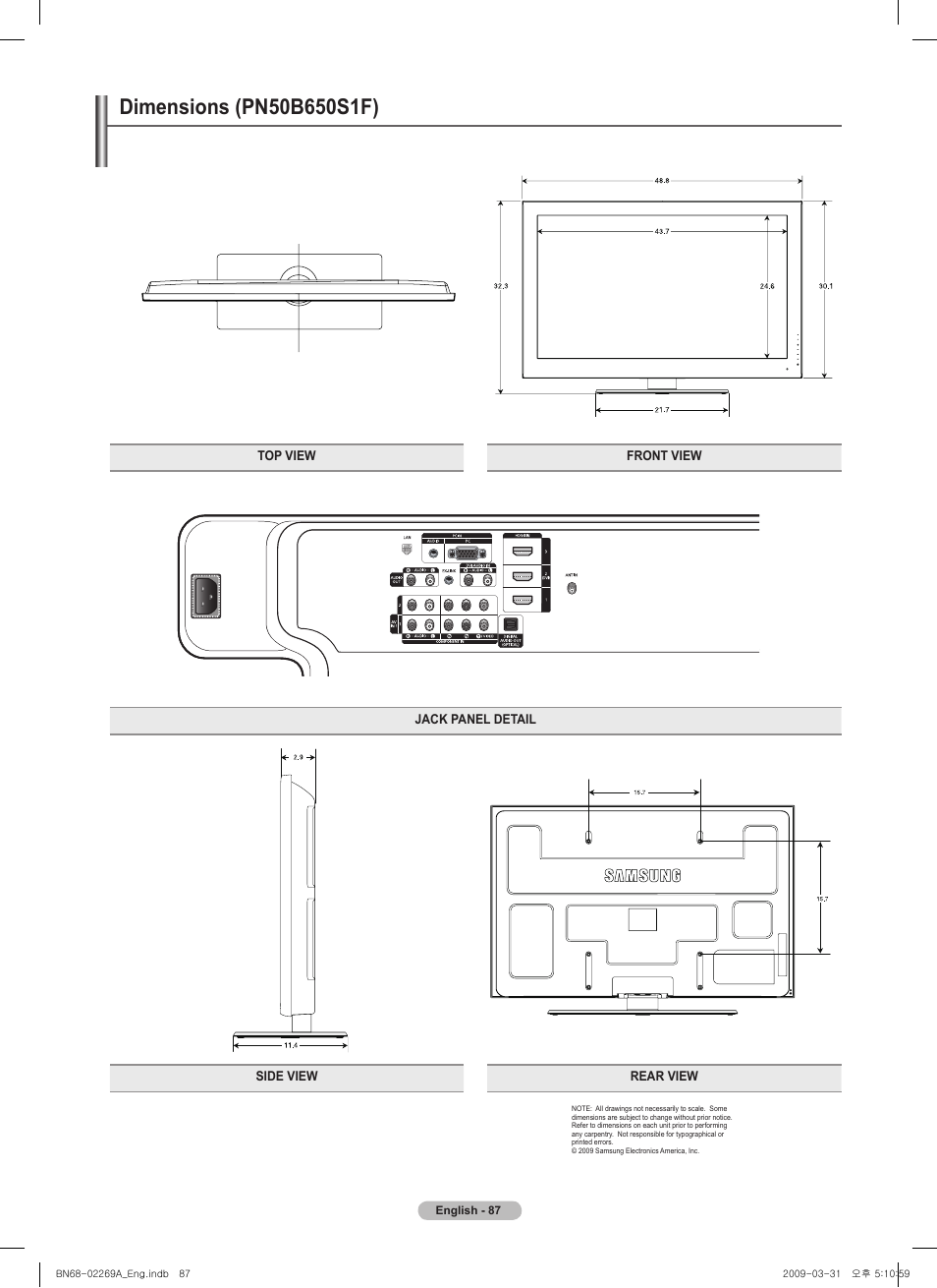 Samsung PN58B650S1FXZA User Manual | Page 87 / 184