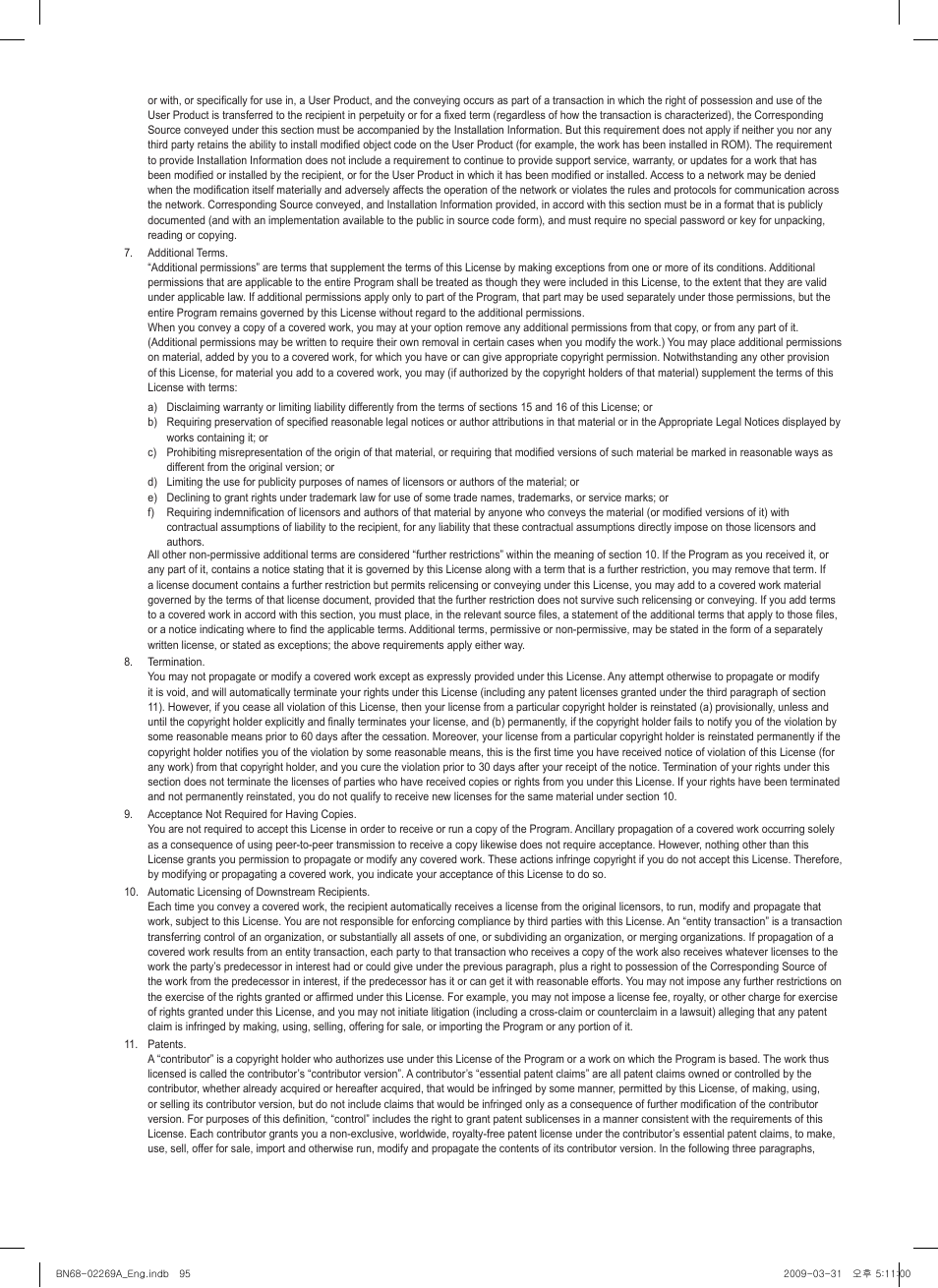 Samsung PN58B650S1FXZA User Manual | Page 95 / 184