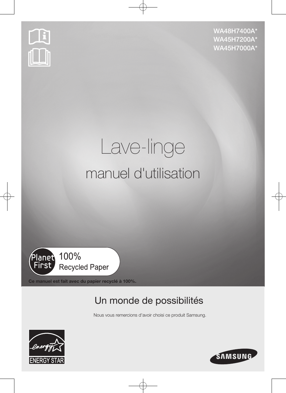 Wa7000ha wash_wa48h_user manual_dc68-03133p-03_cfr, Lave-linge, Manuel d'utilisation | Un monde de possibilités | Samsung WA45H7000AW-A2 User Manual | Page 45 / 132