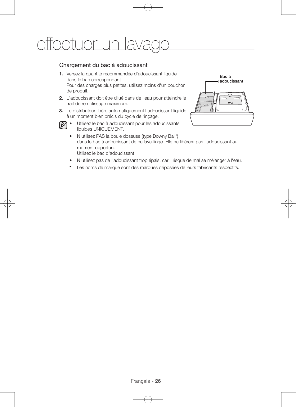 Effectuer un lavage | Samsung WA45H7000AW-A2 User Manual | Page 70 / 132