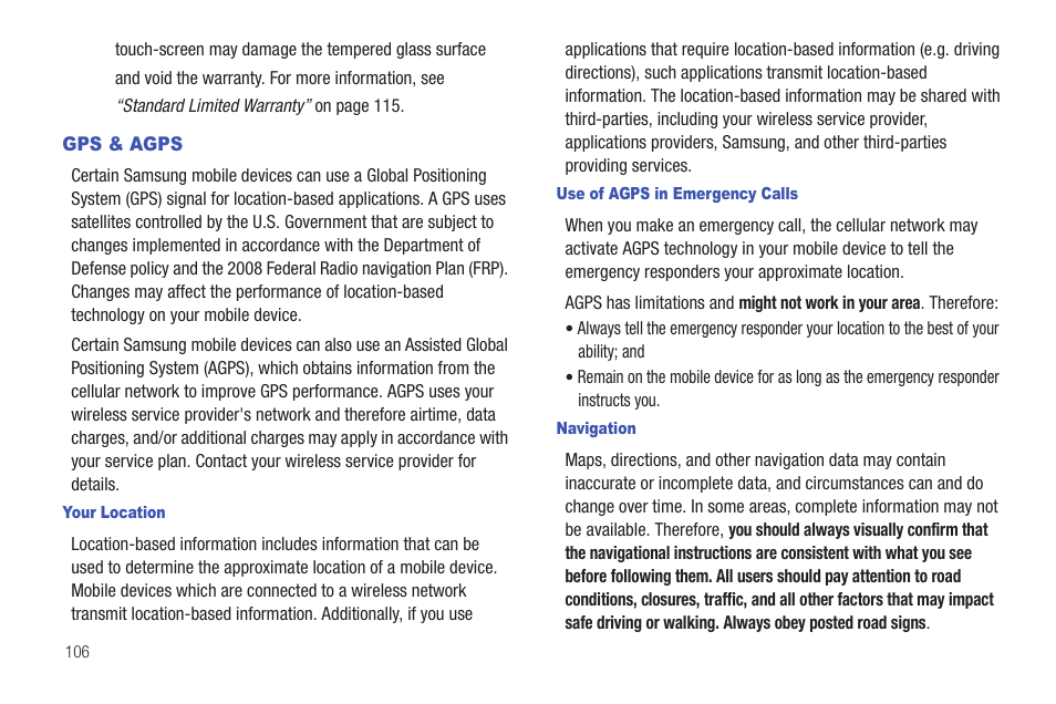 Gps & agps | Samsung SCH-I100ZKAXAR User Manual | Page 110 / 130