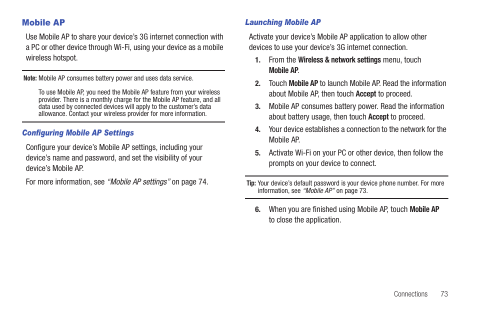 Mobile ap | Samsung SCH-I100ZKAXAR User Manual | Page 77 / 130