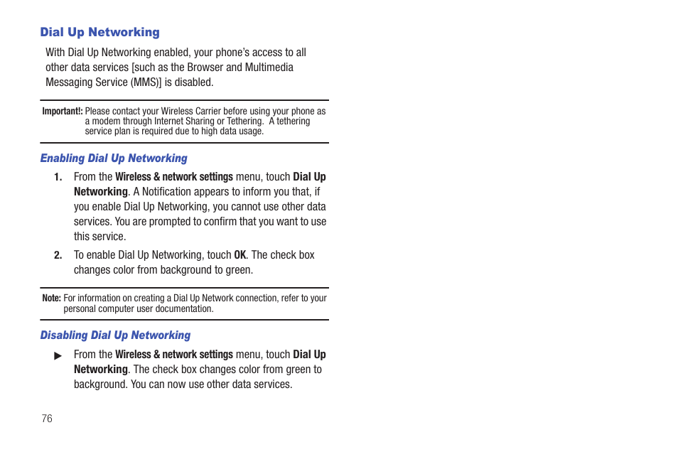 Dial up networking | Samsung SCH-I100ZKAXAR User Manual | Page 80 / 130