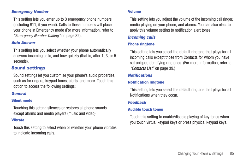 Sound settings | Samsung SCH-I100ZKAXAR User Manual | Page 89 / 130