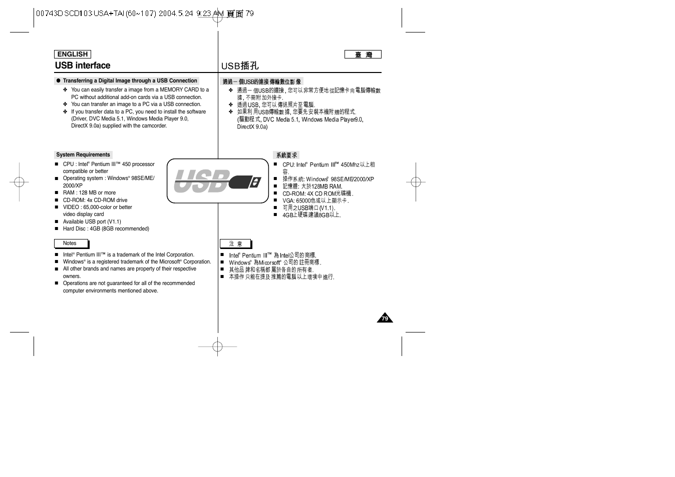 Usb interface | Samsung SC-D103-XAP User Manual | Page 79 / 107