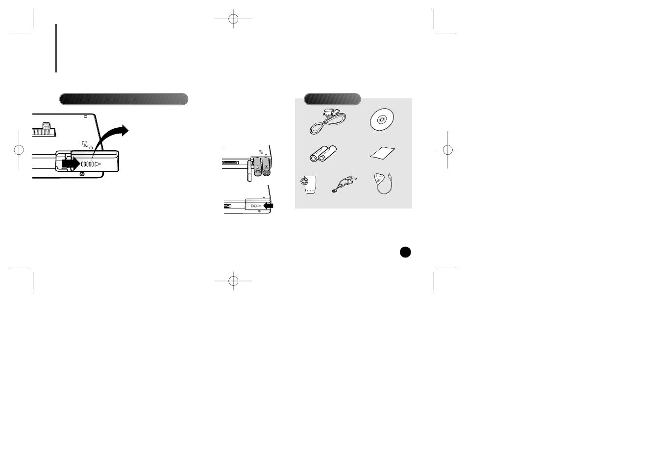 Batteries and accessories, Atteries and accessories | Samsung YP-SE64PS User Manual | Page 5 / 39