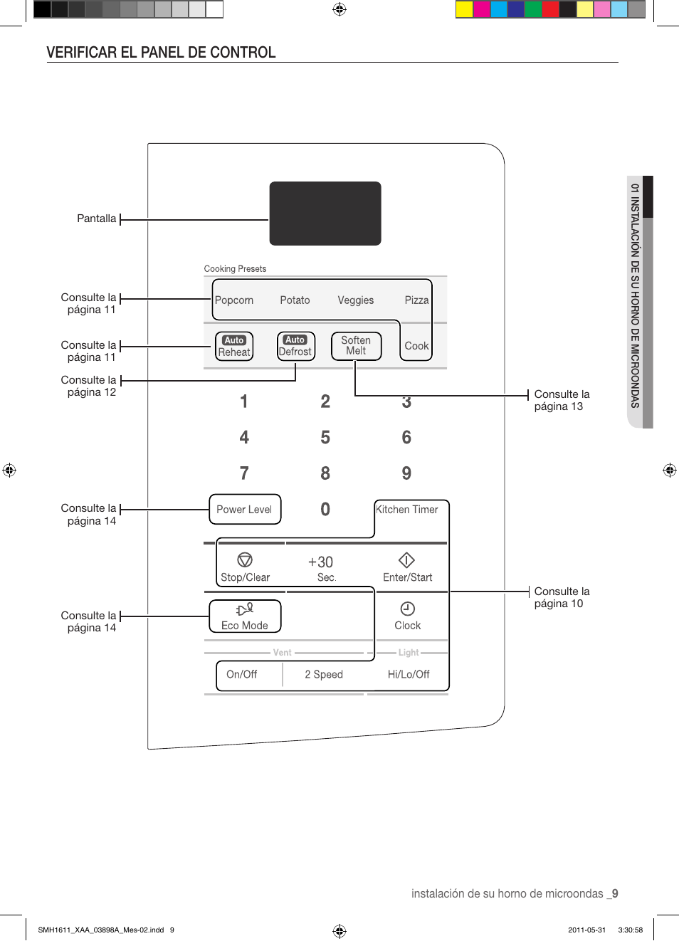 Verificar el panel de control | Samsung SMH1611B-XAA User Manual | Page 33 / 48