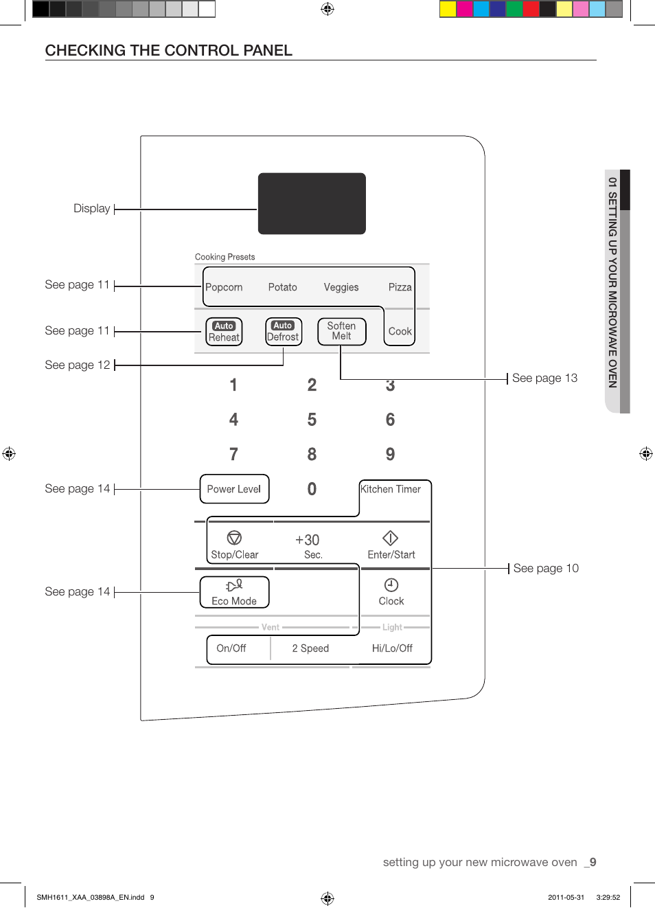 Checking the control panel | Samsung SMH1611B-XAA User Manual | Page 9 / 48