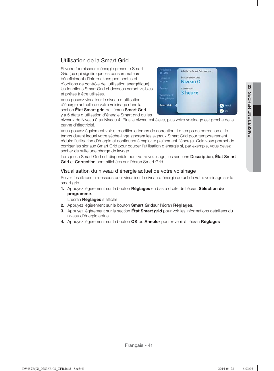 Utilisation de la smart grid | Samsung DV457GVGSGR-AA User Manual | Page 117 / 228