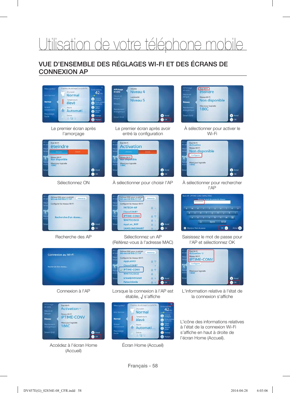 Utilisation de votre téléphone mobile | Samsung DV457GVGSGR-AA User Manual | Page 134 / 228