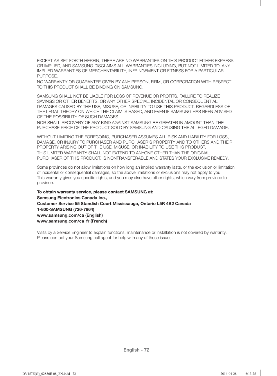 Samsung DV457GVGSGR-AA User Manual | Page 72 / 228