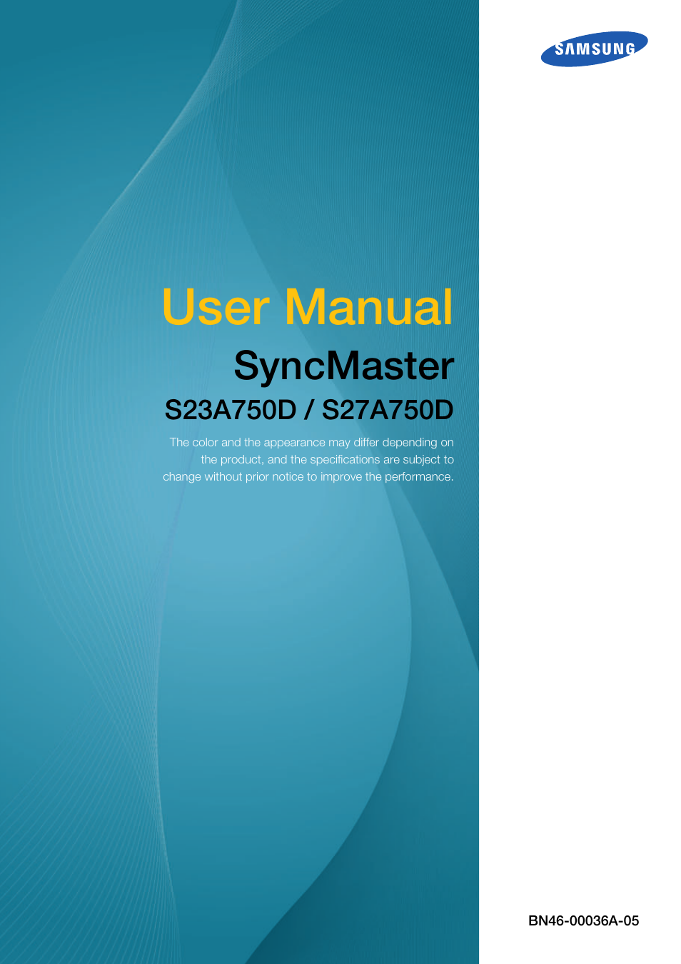 Samsung LS27A750DS-ZA User Manual | 88 pages