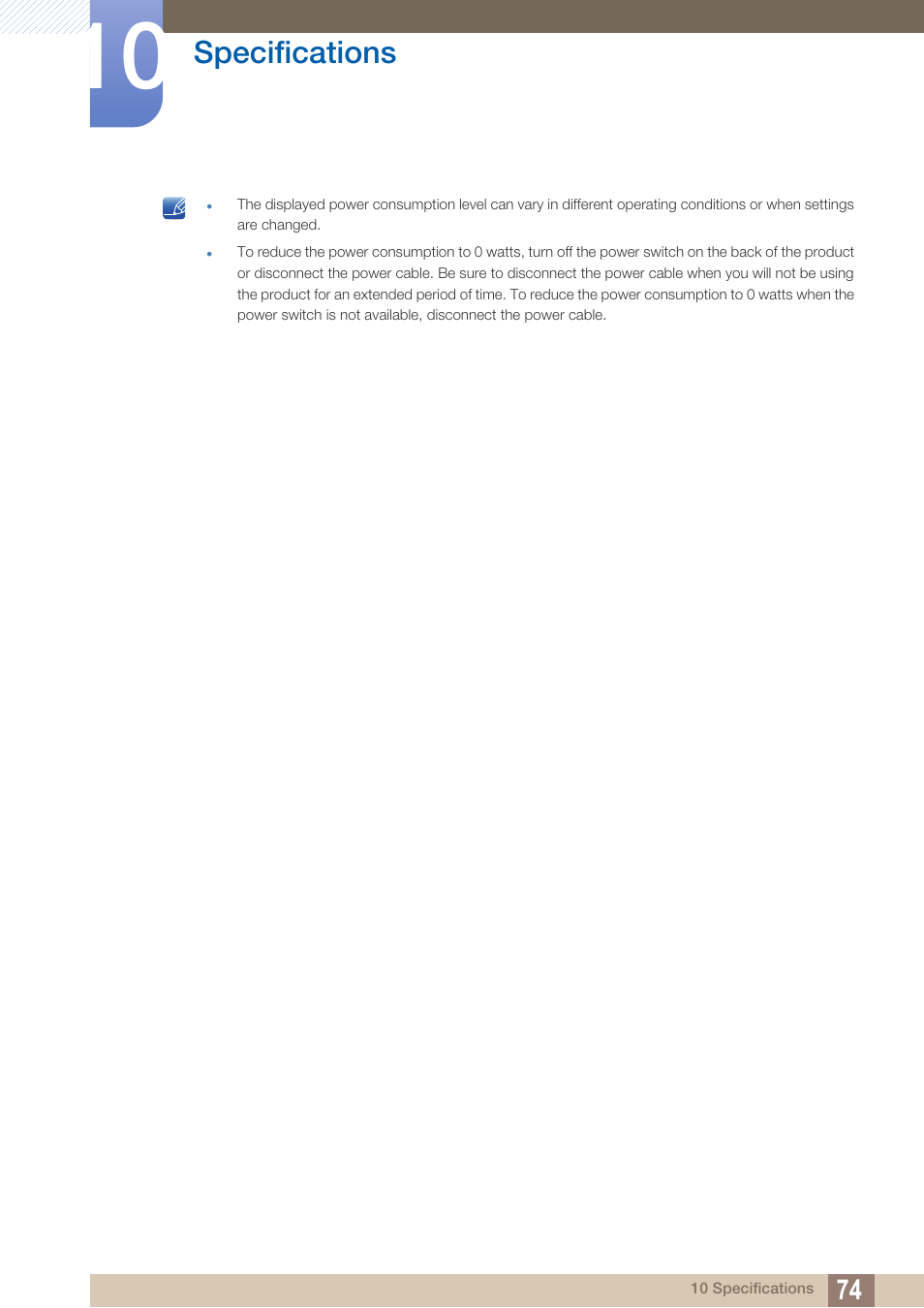 Specifications | Samsung LS27A750DS-ZA User Manual | Page 74 / 88