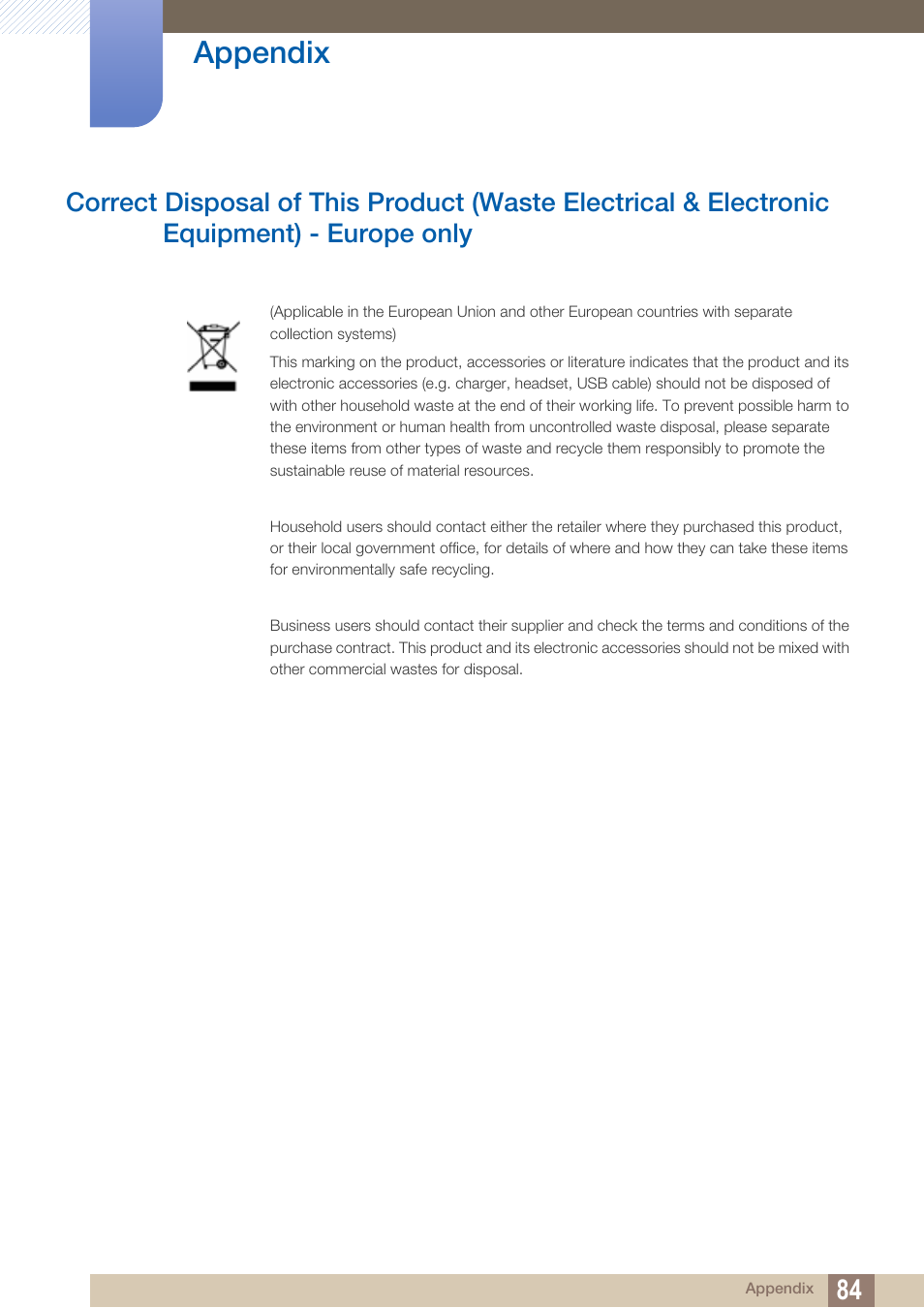 Appendix | Samsung LS27A750DS-ZA User Manual | Page 84 / 88