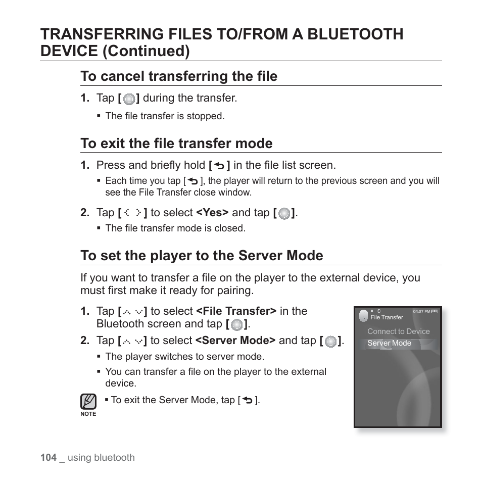 Samsung YP-S5JAB-XAA User Manual | Page 104 / 117