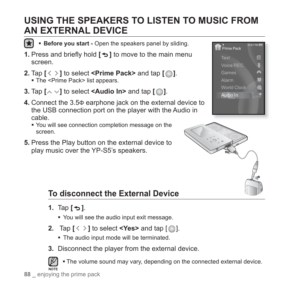 Samsung YP-S5JAB-XAA User Manual | Page 88 / 117