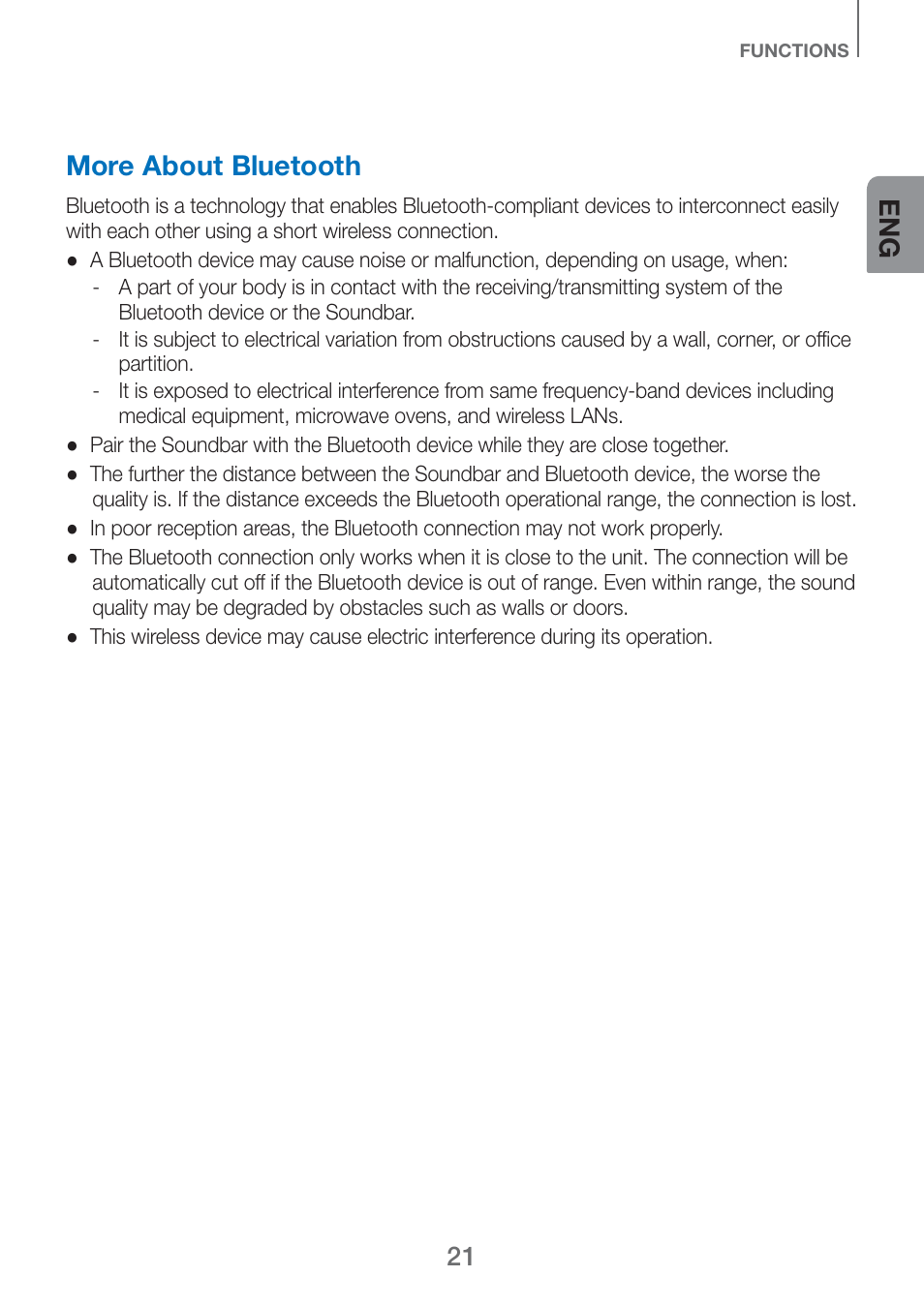 More about bluetooth | Samsung HW-H750-ZA User Manual | Page 21 / 56